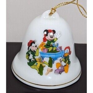 Grolier Disney Mickey, Donald Duck, Goofy Toys 1999 Christmas Bell Ornament D12